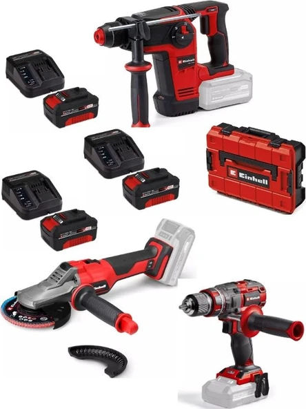 Einhell TP-HD 18/26 bl Tp-cd 18/80 li-i bl Matkap TP-AG 18/125 F li BL Taşlama 3x4.0ah Akülü Kömürsüz Set ürün görseli