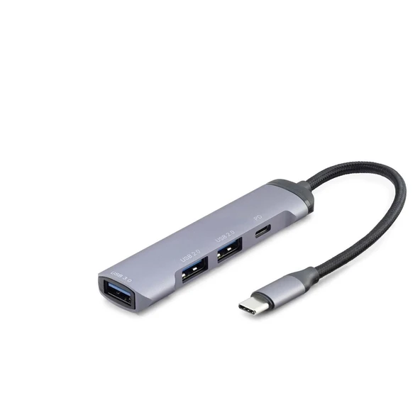 pilelistore Type-C Hub 3*Usb2.0 + Usb3.0 Gri HDX7040