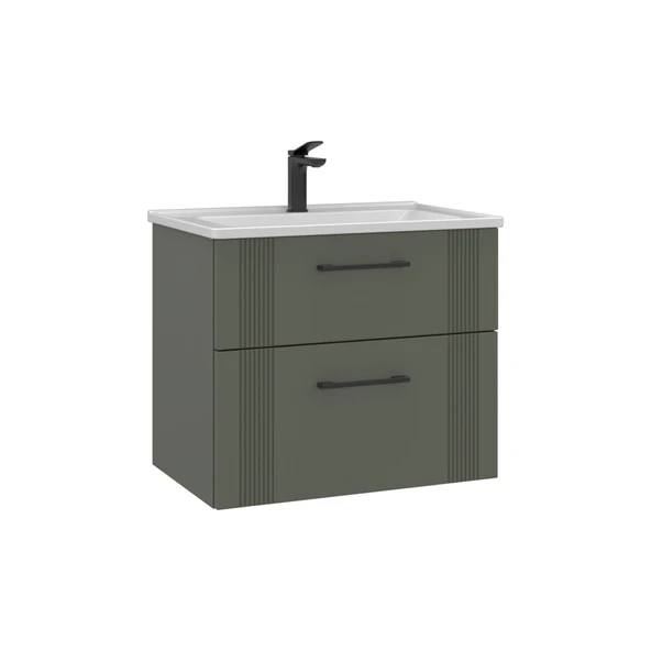 Orka Bari 65 cm Mat Yeşil Banyo Dolabı Takımı - Resim 2