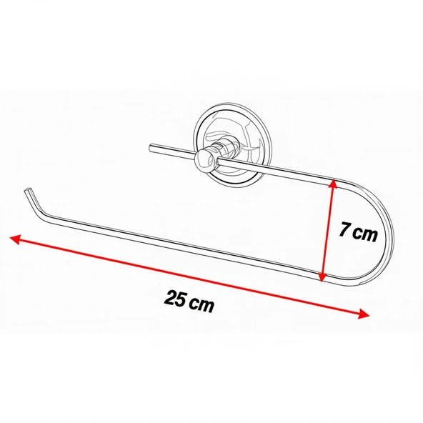 Açık Kağıt Havluluk Mat Siyah Metal Duvara Monte Vidalı Banyo Tuvalet Mutfak Kağıt Havluluk 25 cm - Resim 5