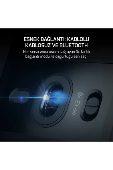 Gamepower Fenix 24.000DPI Triple Mode (Kablolu/bluetooth/2.4g) Siyah Gaming Mouse - Resim 3