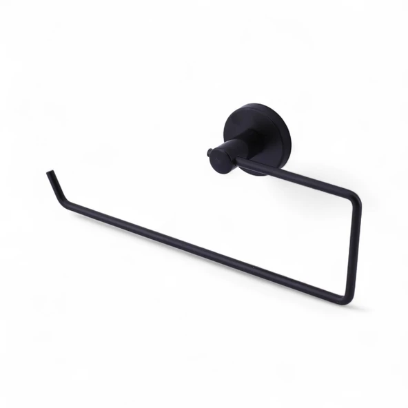 Açık Kağıt Havluluk Mat Siyah Metal Duvara Monte Vidalı Banyo Tuvalet Mutfak Kağıt Havluluk 25 cm ürün görseli