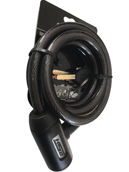 BİSİKLET ÇELİK HALAT KİLİT 12x1500 SİYAH A+++KALİTE KİLİT 1,5 MT - Resim 3