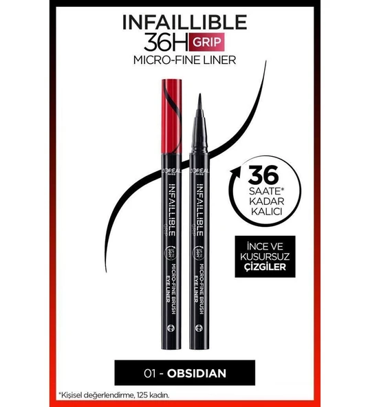 Loreal Paris Infaillible 36H Grip Micro Fine Eyeliner 01 Obsidian - Siyah