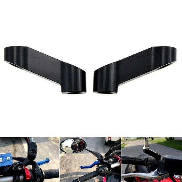 ÜNİVERSAL AYNA UZATMA GENİŞLETME APARATI SİYAH 10mm DÜZ DİŞ PCX - 6