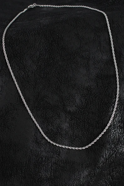 pilelistore 316L Çelik Halat Zincir Model Gümüş Renk Erkek Kolye - TJ-ERK1387