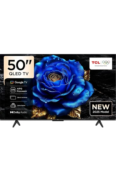 TCL 50T6C 50" 127 Ekran Uydu Alıcılı 4K Ultra HD Google QLED TV
