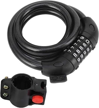 Motosiklet Bisiklet 5 Haneli Şifreli Halat Kilit 15x1200 Kendinden Kıvrılan Model ürün görseli 1