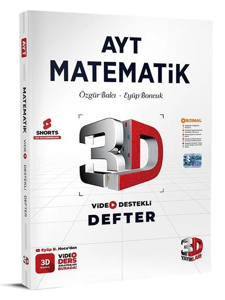 3D AYT Matematik Video Destekli Defter ürün görseli