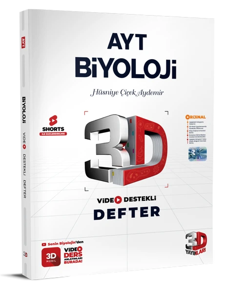3D AYT Biyoloji Video Destekli Defter ürün görseli