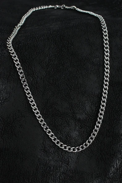 pilelistore 316L Çelik Klasik Zincir Model Gümüş Renk Erkek Kolye - TJ-ERK1388