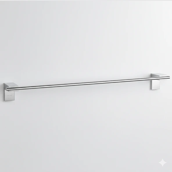 Krom Gümüş Metal Uzun Havluluk 49 cm Duvara Monte Vidalı Lüks Banyo Asma Askı Çubuk Tasarım - Resim 6