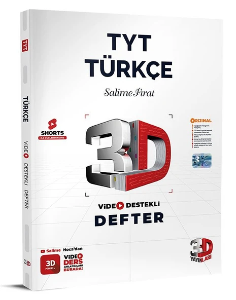 3D TYT Türkçe Video Destekli Defter ürün görseli