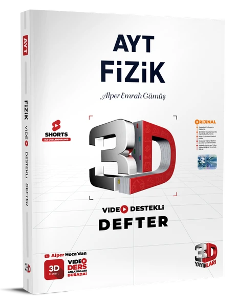 3D AYT Fizik Video Destekli Defter ürün görseli