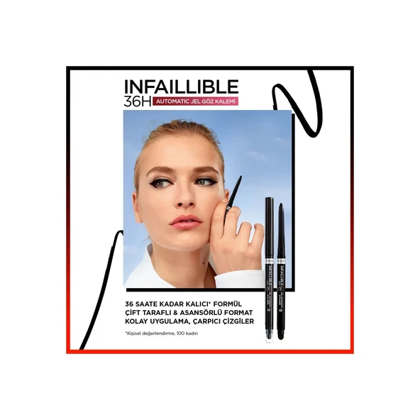 Loreal Paris Infaillible Automatic Jel Göz Kalemi - Yoğun Siyah - Resim 3