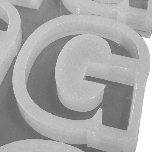 Epoksi Çoklu Silikon Kalıp Düz G Harfi Anahtarlık Reçine Seri Döküm Kalıbı 4 CM 10 Lu - Resim 6