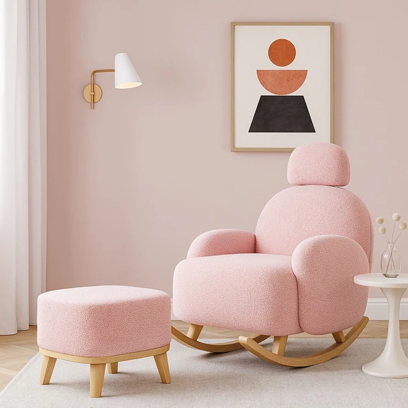 Elit Berjer Sallanır Sandalye & Emzirme Koltuğu Puf Sallanan Koltuk