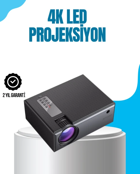 Full HD Destekli Taşınabilir Projeksiyon Cihazı – HDMI, USB, VGA Girişli, Uzaktan Kumandalı ürün görseli 1