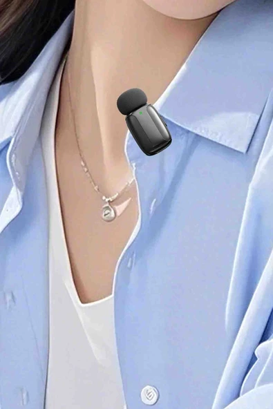 Fuchsia MC16L Lightning Uçlu Gürültü Engelleme Özellikli 2 Adet Kablosuz Dijital Yaka Mikrofonu - Resim 5