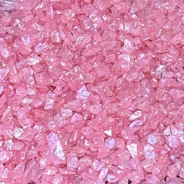 Epoksi Mum Dekoratif 2-4 MM Arlığında Gerçek Cam Kırığı (1 KG)  Pembe