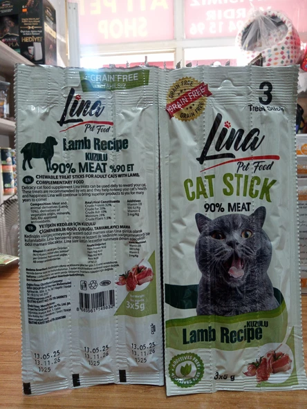 Lina Stick Tahılsız Kedi Ödülü Kuzu Etli 5 PAKET