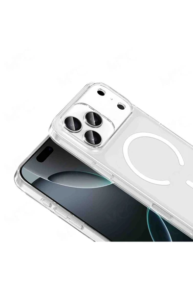 iPhone 17 Pro Max Uyumlu Manyetik Şarj Olabilen Kamera Çerçeveli Kapak - 3