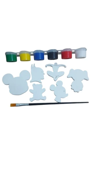 Ehobici Taş Boyama Seti Figürler 6 Renk Akrilik Boya 5ml + Fırça - 2