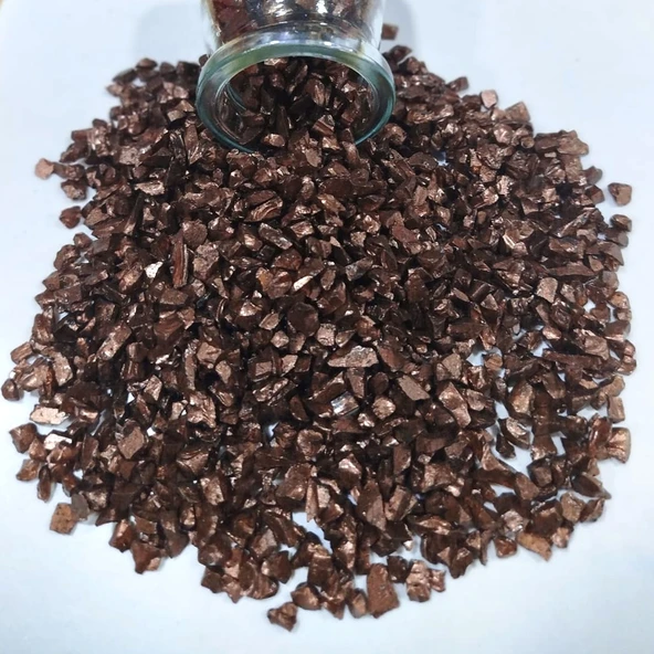 Dekoratif Gerçek Cam Kırığı (4-8 MM Arlığında  50 GR) KahveRengi ürün görseli