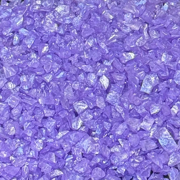 Epoksi Mum Dekoratif 2-4 MM Arlığında Gerçek Cam Kırığı (50 GR)  Lila ürün görseli