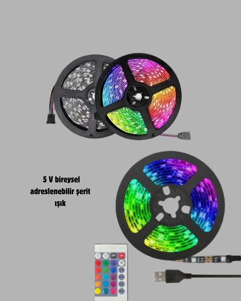 RGB Smart Şerit LED – TV Arkası ve Dekoratif Alanlar İçin Işık Şeridi - 2