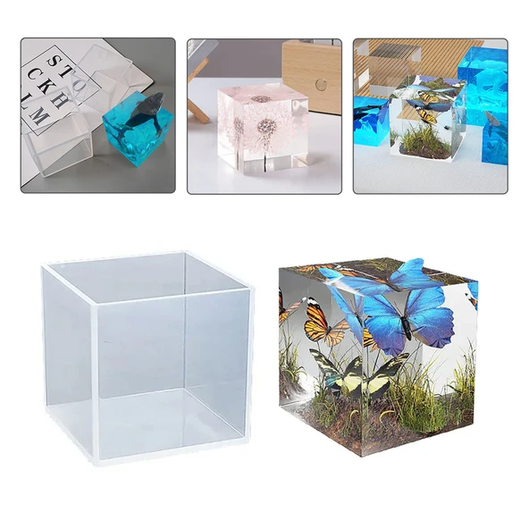 Epoksi Silikon Kalıp Küp Modeli 4x4x4 CM ürün görseli