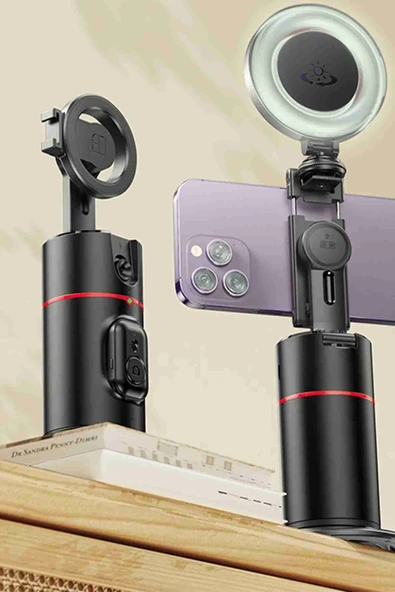Fuchsia SF200 360 Derece Yapay Zeka Yüz Takipli Tripodlu Selfie Gimbal - Resim 5