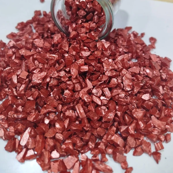 Dekoratif 4-8 MM Arlığında Gerçek Cam Kırığı (1 KG) Kırmızı ürün görseli