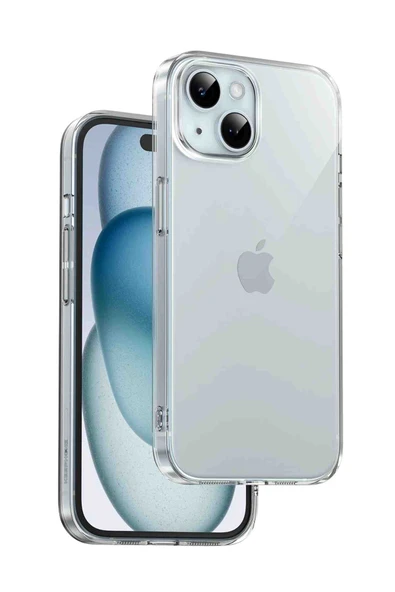 Fuchsia iPhone 15 Pro Uyumlu Crystal Şeffaf Slim Kılıf ürün görseli 1