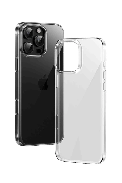 Fuchsia iPhone 15 Pro Uyumlu Crystal Şeffaf Slim Kılıf - Resim 2