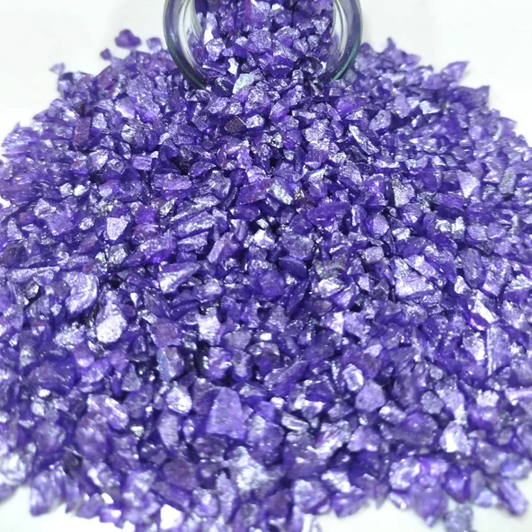 Dekoratif Gerçek Cam Kırığı (4-8 MM Arlığında  50 GR) Mor ürün görseli