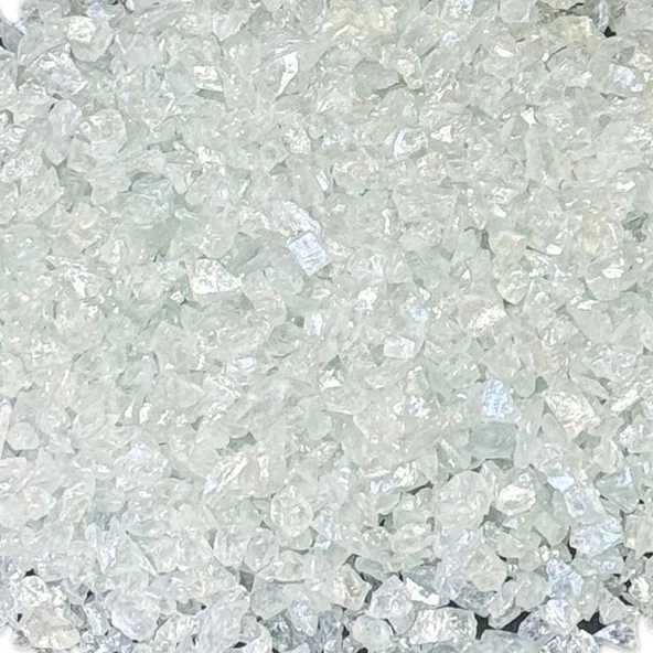 Epoksi Mum Dekoratif 2-4 MM Arlığında Gerçek Cam Kırığı (1 KG)  Sade Beyaz (Düz)