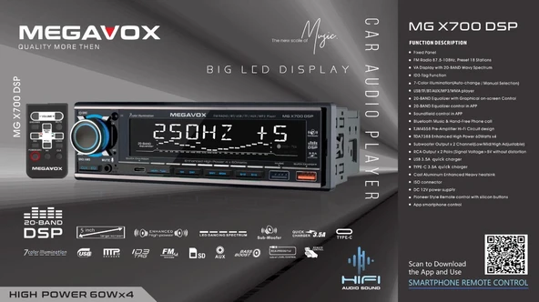 MEGAVOX MGX-X700DSP CAR AUDIO PLAYER