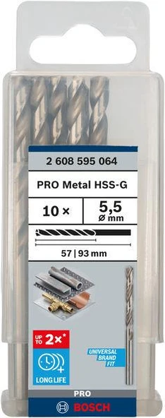 HSS-G Metal Matkap Ucu 5,5*93 mm 10lu ürün görseli