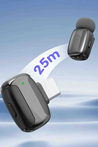 Fuchsia MC16C Type-C Uçlu Gürültü Engelleme Özellikli 2 Adet Kablosuz Dijital Yaka Mikrofonu - Resim 3