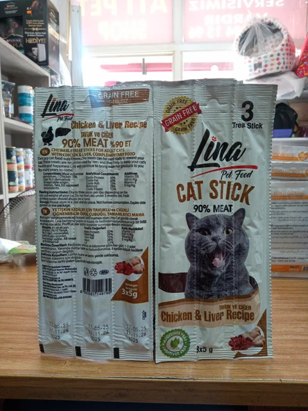 Lina Kedi Ödül Tahılsız Stick Tavuk&Ciğer 5 PAKET