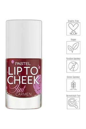 Pastel Lip To Cheek Tint Carmen – Dudak ve Yanaklar İçin Doğal Renk Veren Likit Allık & Ruj - 2
