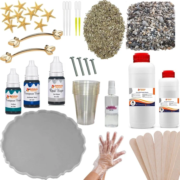 Epoksi Tepsi Yapım Seti 49 Parça Deniz Efekti ve Okyanus Temalı Hobi Kiti ürün görseli