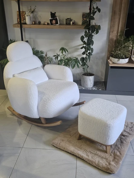 Elit Berjer Sallanır Sandalye & Emzirme Koltuğu Puf Sallanan Koltuk - 3