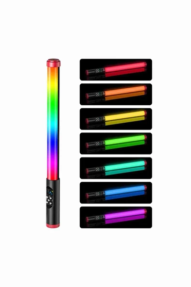 Fuchsia FM-128RGB OLED Ekran Göstergeli RGB Led Işıklı Su Geçirmez Aydınlatma Çubuğu - 8