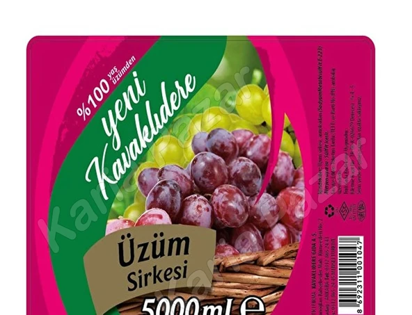 Kavaklıdere Üzüm Sirkesi 5 Lt X 4 Adet | Endüstriyel Turşuluk Doğal Sirke Seti - Resim 3