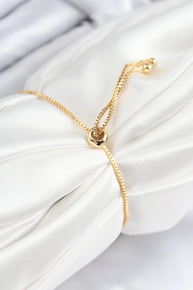 pilelistore Pirinç Zirkon Taşlı Sonsuzluk Model Gold Renk Asansörlü Kadın Bileklik - TJ-BB7721 - Resim 2