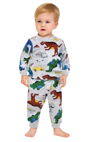 Dinazor Desenli Erkek Bebek Pijama Takım - 4
