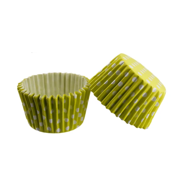 Cupcake Kalıbı Pet Kapsül Kek Kalıbı 48X34 MM (100 Adet)  Puantiyeli  Sarı ürün görseli