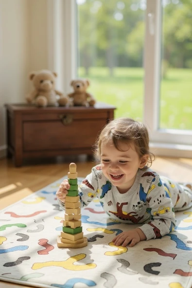 Dinazor Desenli Erkek Bebek Pijama Takım - 3